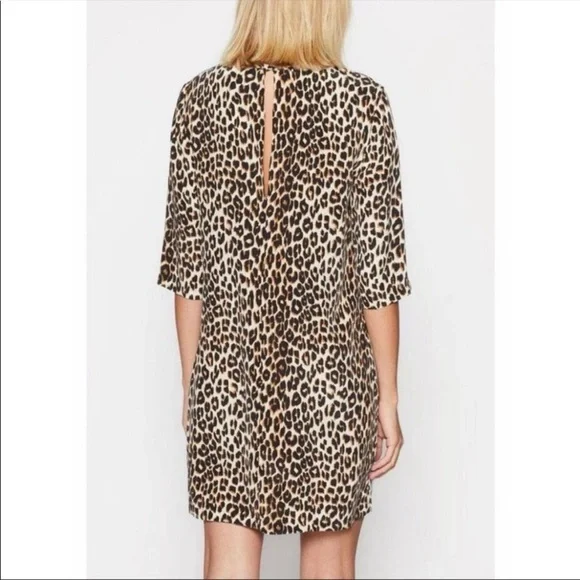 Equipment Aubrey Leopard Print Silk Dress Pockets Size M - Picture 2 of 11